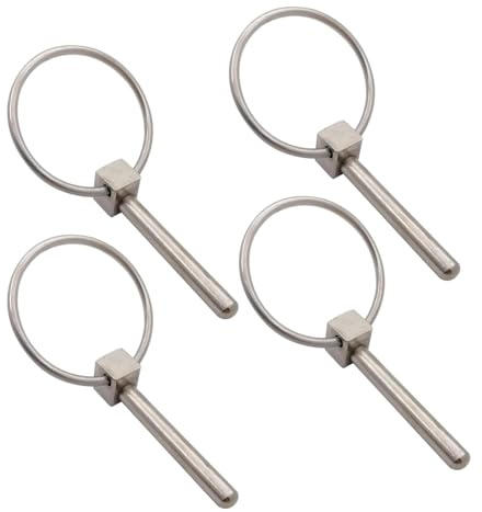 4 Stück 4 mm x 49 mm Bauernhof-Traktor-Anhänger, Bagger, Lynchstift, Anhängerkupplung, Stahlstifte, Edelstahl