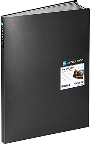 Sooez Heavy Duty Binder with Plastic Sleeves 18x24, Portfolio Folder with 30 Clear Sheet Protectors, Display 60 Pages, Presentation Book for Artwork, Sheet Music, Document