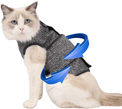 Coppthinktu Chaleco de ansiedad para gatos, chaleco de ansiedad para gatos, chaleco antiansiedad para gatos, camisa para gatos, chaleco calmante recomendado por veterinarios, chaleco de solución