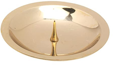 NKlaus TellCandle piatto con picco Ø8cm ottone oro lucido portacandele piattino 10564