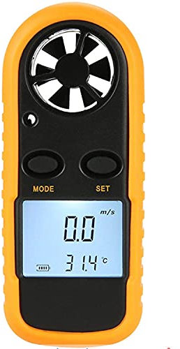 XIXIDIAN Anemometro Digitale LCD. Handheld Flusso d'Aria Anemometro termometro velocità del Vento del Tester del Calibro per fucilazione, Sailling, Volare, Arrampicata