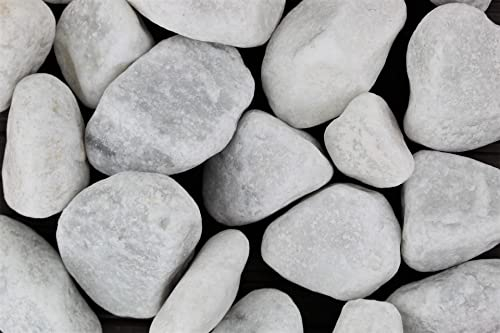 Gartenwelt Riegelsberger 25 kg Carrara Marmor Kies ungewaschen Körnung 40-60 mm Marmorkies weiß schneeweisser Kieselsteine Zierkies Steine Deko Garten