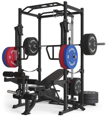Atletica R5-Boost Power Rack | Squat Rack mit Jammer Arms | in Zwei Höhen verfügbar | Anspruchsvolles Ganzkörpertraining Größe 195 cm