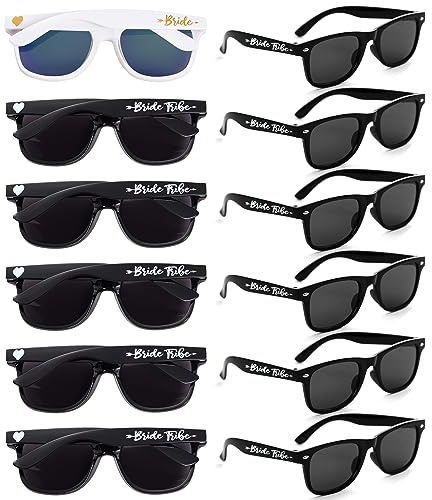 Dwenarry Sonnenbrille Jga Schwarz Party Sonnenbrillen Retro Hochzeit Brille Rechteckig Partybrillen Set für Frauen 12 Stück
