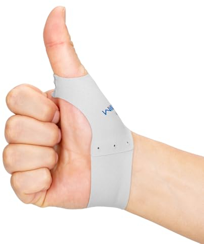 Willcom Kurzversion Elastische Daumen Handgelenkschiene Kompression Shülse - 2 Stücke Weiches Gewebe Handschuh Auskleidung für Damen Herren (L, Handgelenkumfang>18CM)