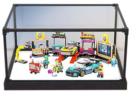 Espositore in acrilico per garage Lego City Custom Car Garage 60389, antipolvere, anti-UV, ideale per collezionisti (trasparente A)