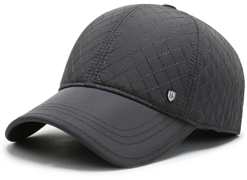 YAMEE Basecap herr vinter med utfällbart öronskydd, vintermössa unisex basebollkeps, vintermössa herrkeps höst/vinter mjukt foder, 2080/grå, En Storlek