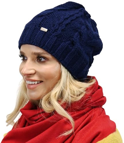 Alur Mütze Damen Beanie Wintermütze Strickmütze - Warme Elastisch Elegant Winter Mütze EKO - Weiches Garn Stilvoll Universell Warm