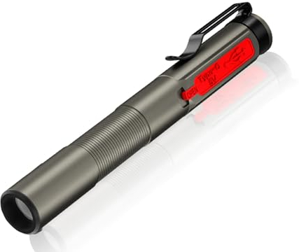 WURF Linterna LED Recargable USB Táctica Militar Potente - Linterna Potente y Pequeña Frontal con Alta Potencia y Resistencia al Agua - Linterna Táctica Militar Portátil de Trabajo