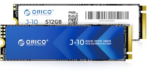 ORICO NVMe SSD M.2 512G PCIe Gen3.0x4 2280, 3D NAND Interne SSD mit Kühlkörper, bis zu 3100 MB/s,Internes Solid State Drive für PC/Konsolenspiele und Videobearbeitung-J10