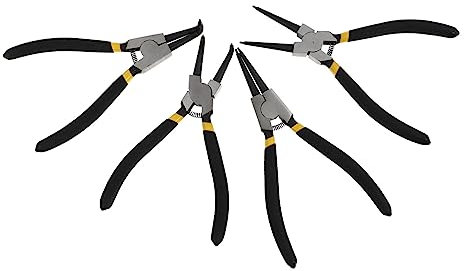 BESTonZON 4 Stück Multifunktionales Sprengringzangen Aus Stahl Mit Rutschfesten Griffen Fixierzange Für Wartung Von Bremssätteln Und Elektrikerreparatur Kompakt Und Leicht Für Außeneinsatz