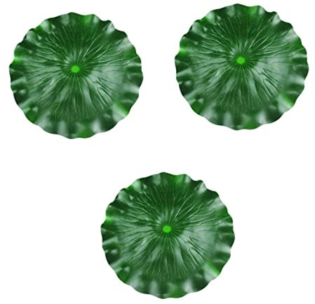Toddmomy 3pcs Realistic Artificial Lotus Leaves Fish Tank Decorations for Fish Tank Decorations Garden Water Feature