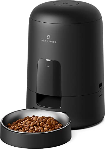 PETLIBRO Automatic Pet Feeder, Battery-Operated Automatic Food Dispenser with 180-Day Life, Cordless Timed Pet Feeder for Cat & Dog, 2L Auto Feeder, Black