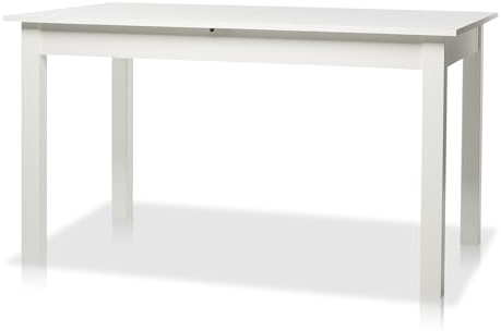 smart Esstisch 120x70 cm Weiß, Küchentisch ausziehbar bis 160 cm, Esszimmertisch aus Holzwerkstoff inkl. erweiterbare Auszugsplatte, moderner Tisch für bis zu 8 Personen