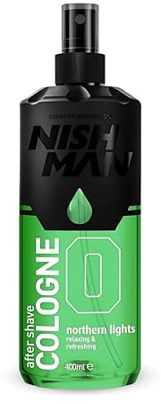 NISHMAN Aftershave Cologne 00 – Northern Lights 400 ml - Uppfriskande Aftershave Spray för Män - Fräsch & Raffinierte Lukt - Långvarigt skydd och hydrering