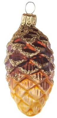 Rudolphs Skattkista, Thüringer, julgranspynt, kottar, brunt, guld (4) B x H x D 3,5 x 7,5 x 3,5 cm, ny, trädhänge, julgransprydnad