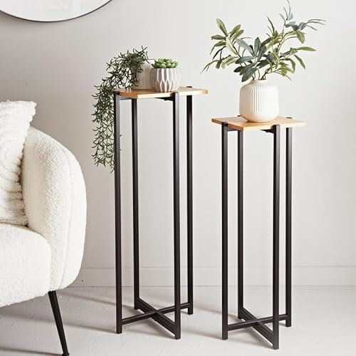 spot on dealz Set of 2 Plant Stands Stylish Durable and Space-Saving for Any Home Plant stand Home decor Indoor Sturdy Functional Multi-purpose Elegant Modern design Decorative Easy assembly
