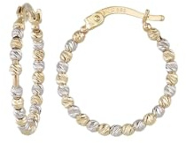 Creolen Ohrringe mit diamantierten Kugeln in Echt 585 Gold klassische, schlichte Ohrringe Ohrcreolen Ohrschmuck Damen Schmuck Goldcreolen in Bicolor inkl. Schmucketui | JC Trauringe 8734