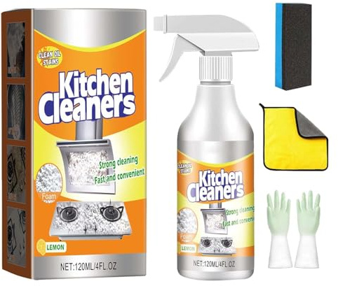Aibo Küchenreiniger, Aibo Küchenreiniger, 120 ml, Aibo Küchenölreiniger, Allzweck-Reinigungsspray, Hochleistungs-Fettlöser, Mehrzweck-Schaumreiniger-Spray für Küchentöpfe, Arbeitsplatten, Herde (1)