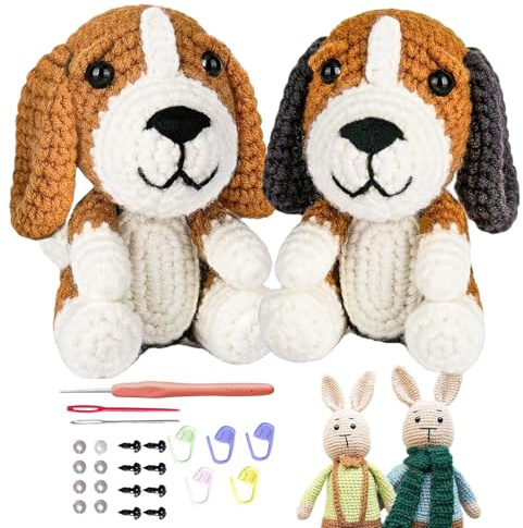 Häkellern Pakete - Häkelpackung für Anfänger | Strickset | Strickset, Kinder Häkeltiere Set für Kinder, Erwachsene und Anfänger, Häkeln Hure Garn Set Häkelset für Anfänger
