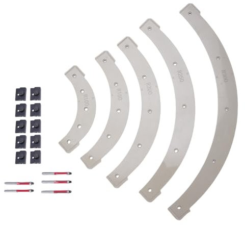 Modèles de Rayon de Coin Rond R100 R150 R200 R250 R300 Gabarits de Rayon de Routeur en Plastique pour le Travail du Bois, Ensemble de Guide de Routage à 5 Coins