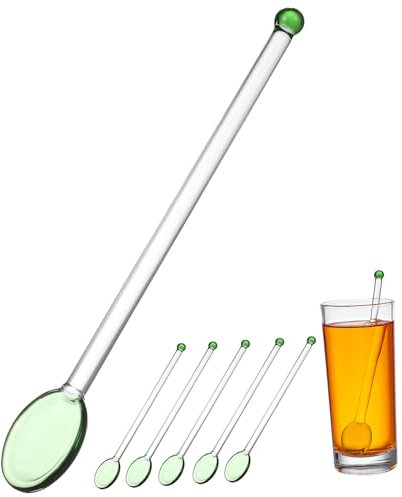 SOIMISS Bâtonnets à Mélanger en Verre 6 Pièces, Longs, Formes Rondes