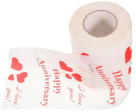 Hemobllo Bedrucktes Toilettenpapier mit Valentinstagsmotiv 3-lagig 160 Blatt Weiches Zellstoffpapier Dekorative Rollenpapierrolle für Badezimmer Tisch und Restaurants