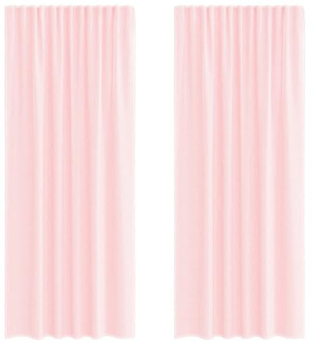 vidaXL Cortinas de Gasa con Bolsillos para Varillas 2 uds. Rosa Claro
