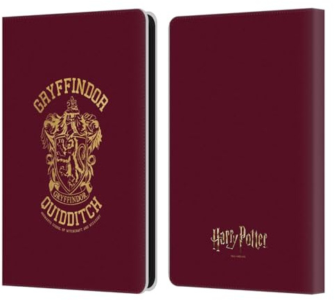 Head Case Designs Offizielle Harry Potter Gryffindor Quidditch Deathly Hallows X Leder-Wallet-Hülle Kompatibel mit Amazon Kindle Paperwhite 6