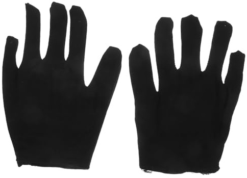 SHINEOFI 6 Pairs Thickened Black Cotton Work Gloves for Men Women Industrial Labor Protection with Antislip Palm Breathable Fabric Suitable for Construction Cutting Inspection