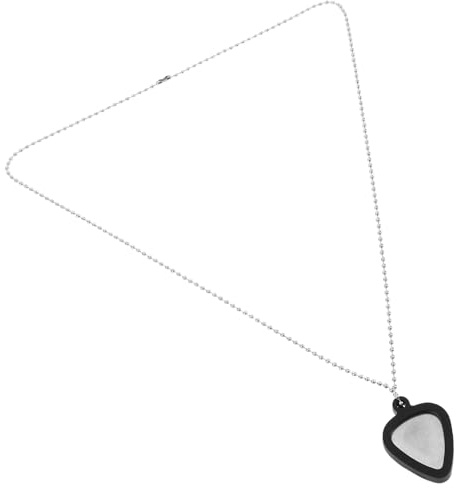 CONGARTENO Halskette Stylische Gitarrenplektrum aus Silikon und Edelstahl als Praktischer Plektrum Halter mit Verstellbarer Länge für Gitarristen und Ukulele Spieler