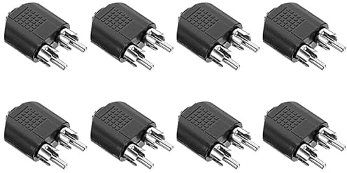 MOLUCKFU 8 Piezas Adaptador de Audio Metálico Ángulo Recto Conector Macho Hembra para TV Amplificador Mezclador y Reproductores Divisor Estéreo Duradero sin Distorsión