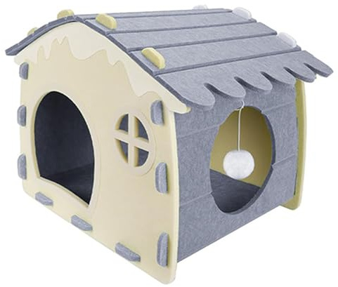 Katzenbett Aus Filz, Mit Abnehmbarem Und Vielseitigem Aufbau, Größe 43 X 37,69 X 35,2 Cm, Katzenhöhlenbett Aus Filz, Abnehmbares Katzenhaus, Faltbares Und Waschbares Design, Damit Katzen Sich Ausruhen