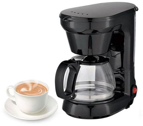 Máquina automática de café espresso, máquina de 6 tazas, molinillo integrado, no requiere cápsulas de café, negro y acero inoxidable