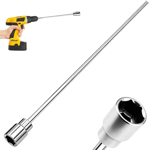 EZVEZS 30cm Caravan Corner Steady Jack Leg Winder Drill Adaptor Attachment | 19mm Socket Winder Drill Attachment,Caravan Stand Extension Socket Adapter,Electric Drill Attachment for Caravan&Mobile Homes