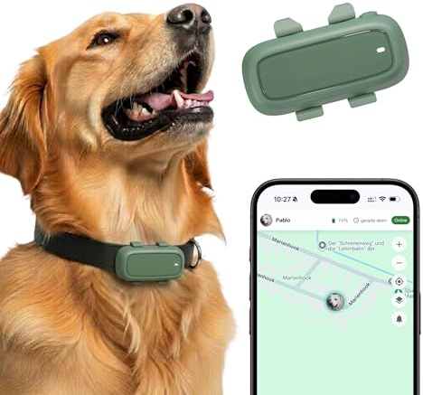 LocoGPS GPS Tracker für Hunde, Live-Ortung, Weglaufalarm, federleicht | Dreifach-Ortung per GPS, WiFi und Bluetooth, alle Funktionen in jedem Abo, monatlich kündbar, wasserdicht, nur 32g