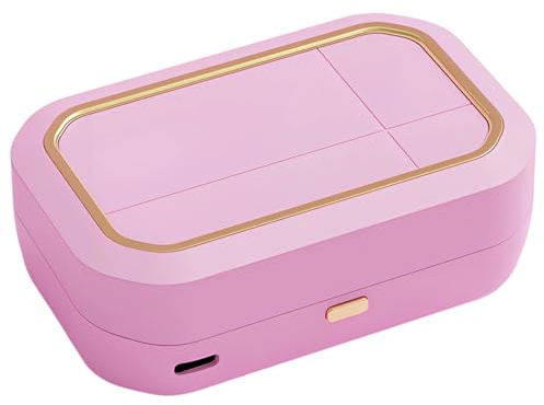 Limpiador eléctrico de lentes de contacto, estuche limpiador de lentes duro y suave, caja de desinfección de limpieza automática, recargable por USB tipo C para viajes y uso doméstico, 4.3 x 1.6 x 2.4
