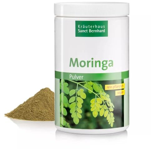 Moringa en Polvo Natural 500gr | Rico en Vitaminas, Minerales y Antioxidantes | 100% puro Polvo de Hojas de Moringa oleifera | Superalimento Ecológica para la Bienestar | Mezclar con agua, te o zumos