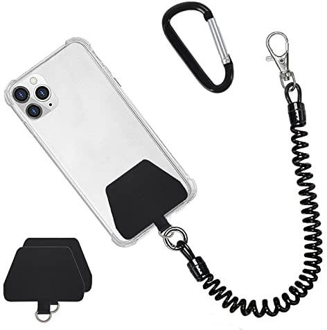 Doormoon Phone Lanyard Tether with Patch, Universal Stretchy Straps and Phone Case Anchor for Anti-drop Outdoor Skiing Hiking Cycling Climbing Compatible for iPhone Samsung Pixel Most Smartphones