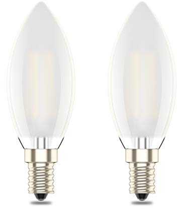 E14 Dimmable Led Candle Bulb,Small Edison Screw,4w, Warm White 2700K，2 Pack | Equivalent 40W,smooth stepless dimming,flicker-free