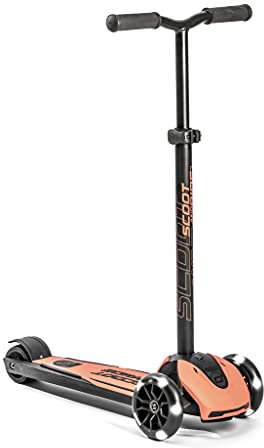 Scoot & Ride Highwaykick 5 LED Scooter Roller Kunststoff/Metall Peach, Maße: ca. 55cm x 15cm x 24cm, 96436