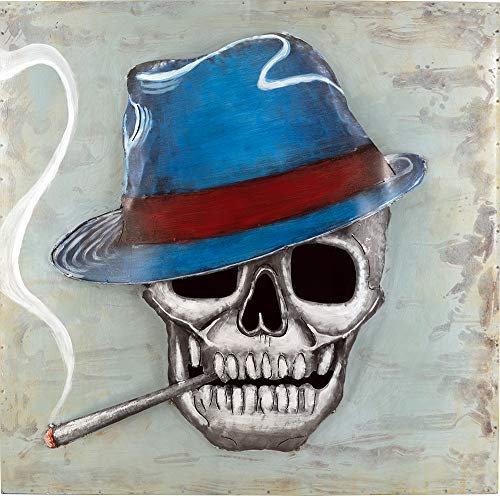 Vintage-Line Handgefertigtes Metallbild Dead Smoker ca. 80x80 cm