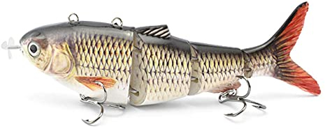 Roboter Angelköder,USB wiederaufladbare selbstschwimmende Angelköder, Bionic Köder, realistische Optik,für Sun-Fish Köder für Barsch, Gelbbarsch, Zander, Hecht, Forelle