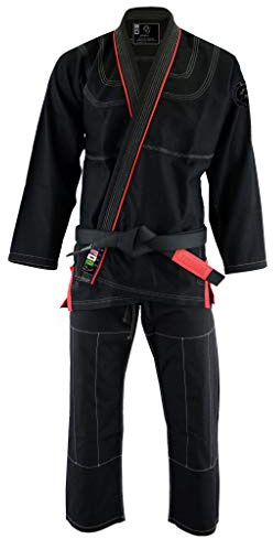 UFG - Classic Brazilian Jiu Jitsu - BJJ Kimono Gi Uniform Kids Adults Unisex (Black, K-3)