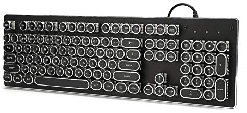 Annadue Kabelgebundene Mechanische Gaming Tastatur, Ergonomische Retro Gaming Tastatur mit Mixed Light / 104 Gaming Key / HJK920 / Support Plug and Play.(schwarz)