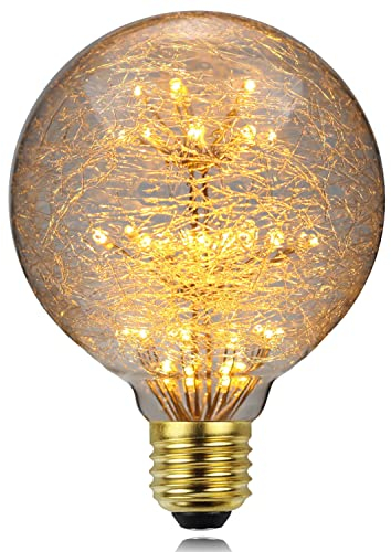 TIANFAN Bombilla LED Vintage RGB Fuegos Artificiales Edison 3W 220/240V E27 Decorativa (G95)
