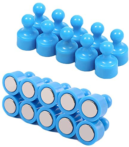 20 Stück Kühlschrankmagnete, magnetische Pinnadeln, kleine Kühlschrankmagnete, Starke Neodym-Magnete, Whiteboard, Karte, Magnete, perfekt für Zuhause, Küche, Büro, Schule, Klassenzimmer, Blau