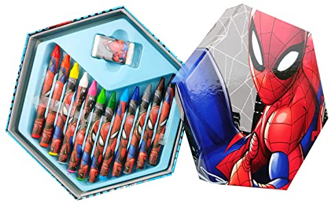 52 teiliges Malset Malbox Spiderman Marvel Motiv Farbstifte Buntstifte Zeichenstifte Zeichenset Skizzierstifte Malbücher für Erwachsene oder Kinder 52 Stück