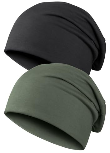 Kiiwah Berretto Uomo Donna Invernali, Sci, Running, da Notte (Nero, Verde)