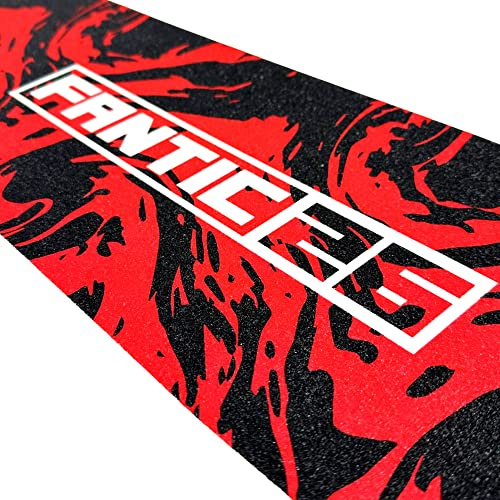 Fantic26 stunt-Scooter Griptape ersättning I Park I barn I trick, sparkcykel, halkskydd sandpapper 58,5 cm I Lämplig för däck upp till 58,5 cm x 15,5 cm (virvel svart/röd)